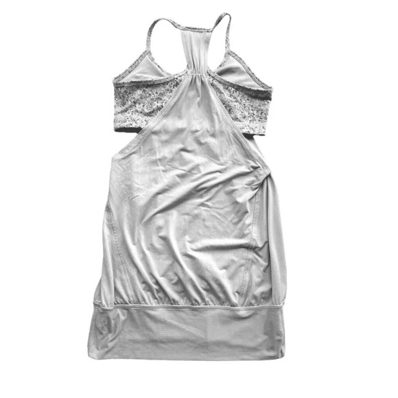 Lululemon No Limits Tank Top with Built In Bra Gray Floral Print Size 4 - Picture 6 of 9
